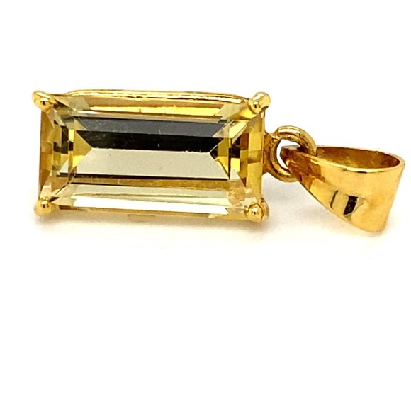 Scapolite 6.20ct Solid 18K Yellow Gold Pendant - Picture 1 of 9